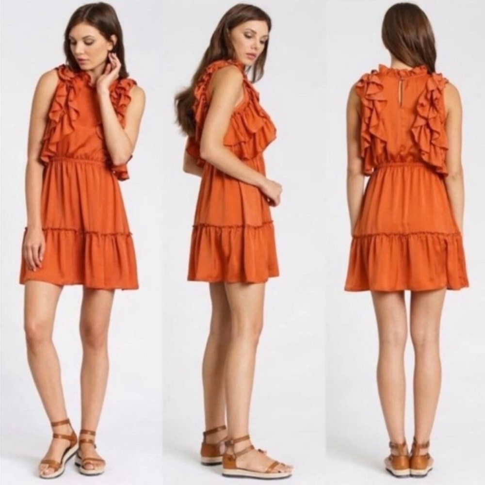 Anthropology Boho dRA Sleeveless Ruffle Dress NEW SZ S